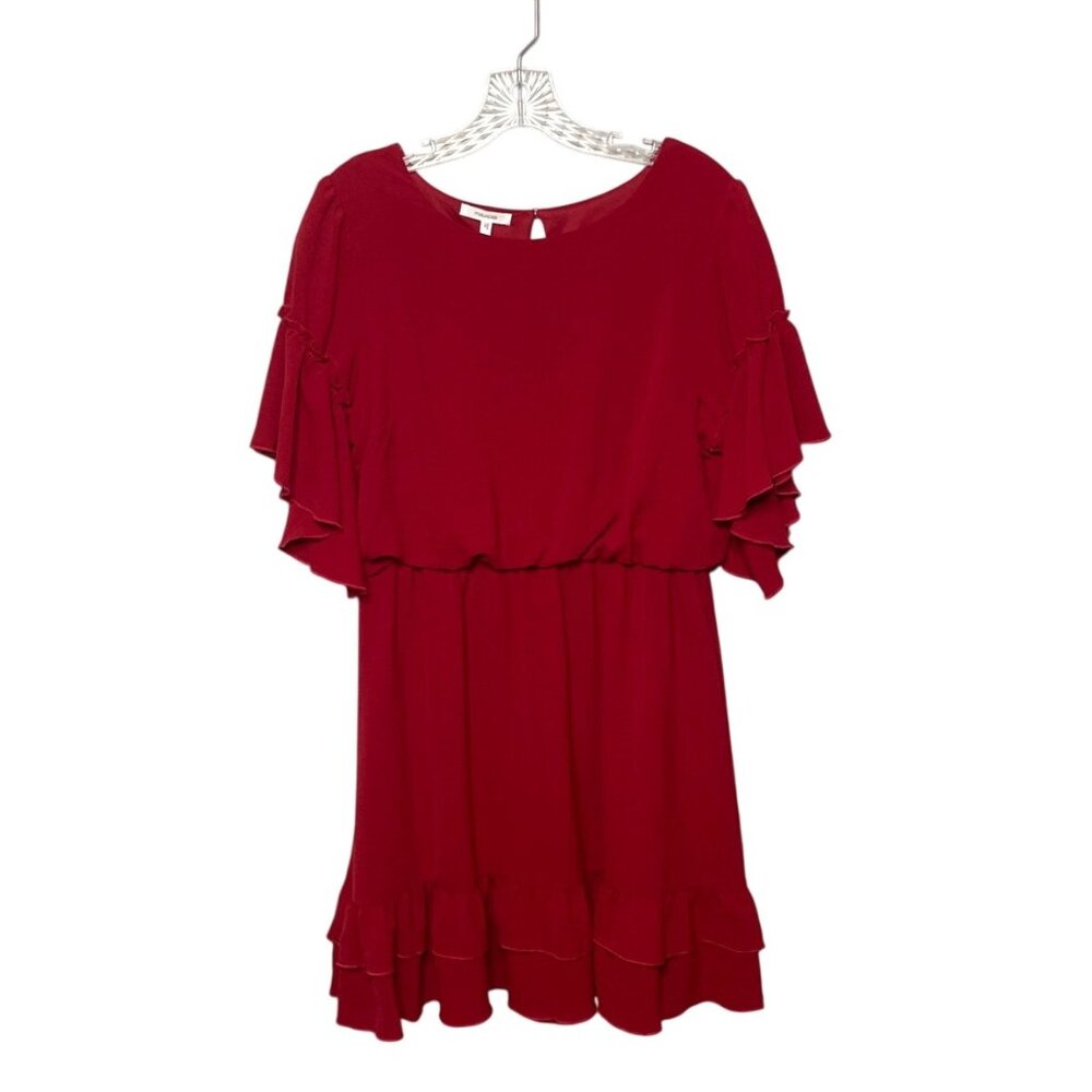 Maurices Women’s Red Ruffle Sleeve Short Lined Dress Size Medium New with Tags